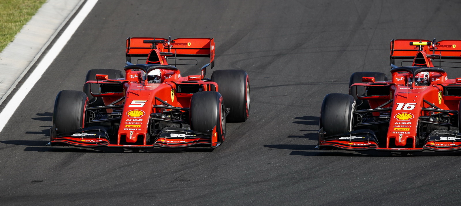 Vettel pass on Leclerc