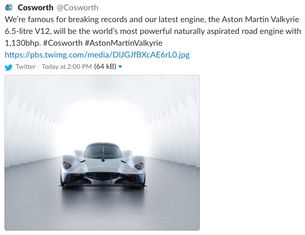 Aston Martin Valkyrie specs screenshot