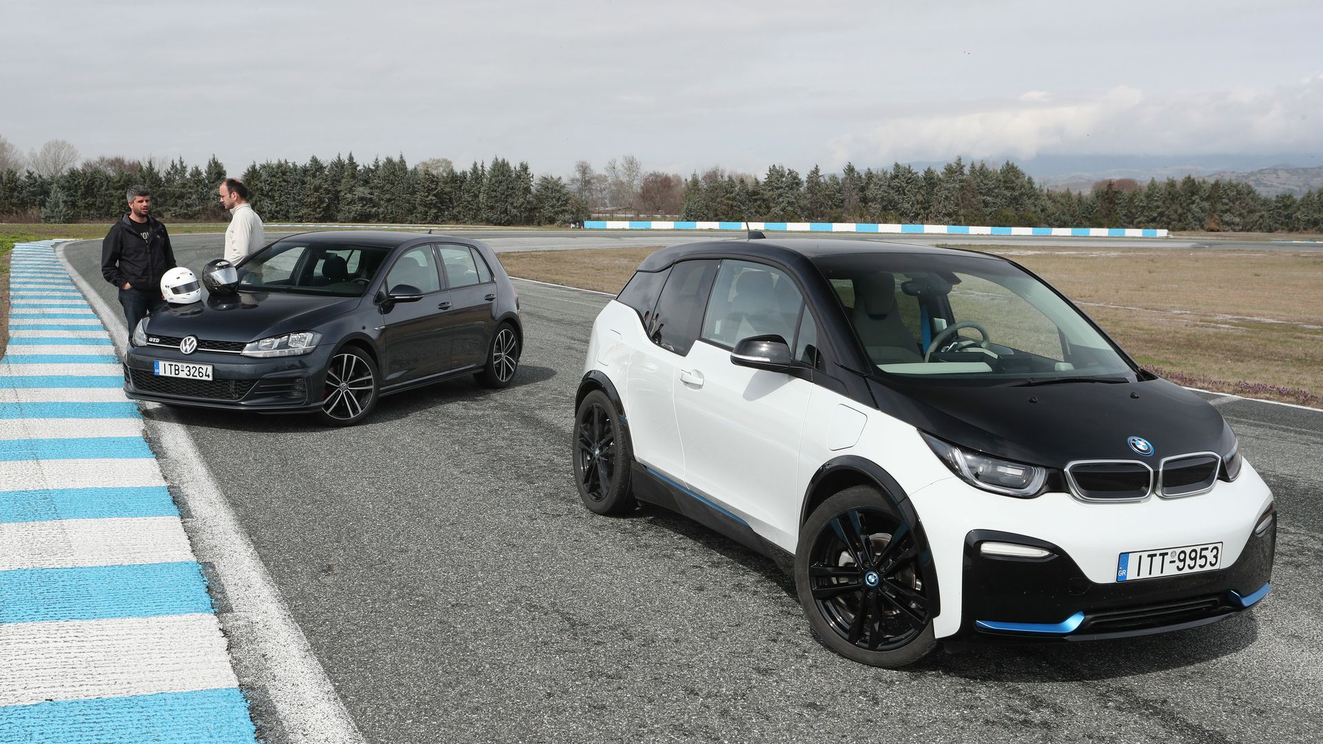 BMW i3s vs Volkswagen Golf GTD on track