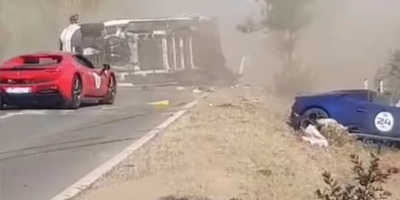 Ferrari and Lamborghini Car Accident