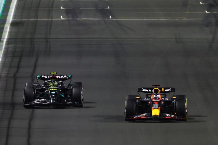 Lewis Hamilton and Max Verstappen