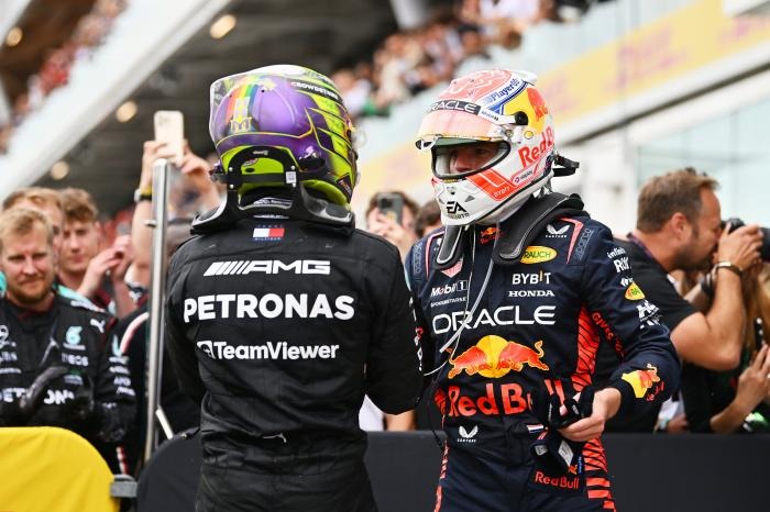 Lewis Hamilton and Max Verstappen