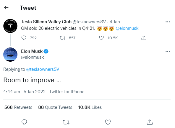 Musk trolling GM