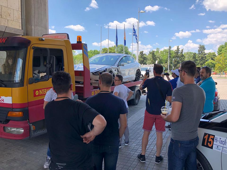 Tesla Model 3 crashed in Greece