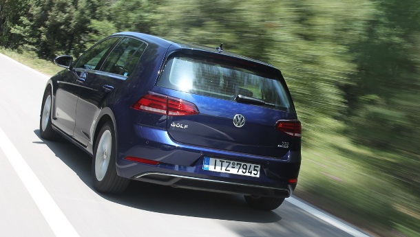 VW Golf Bluemotion rear 34 view