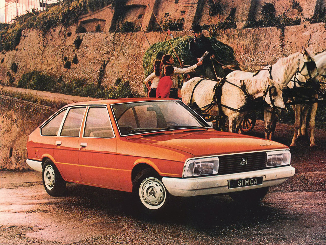 Simca, Schließzylinder für die Tür links (Türschloss), mit 2 Schlüssel.  Passend für Simca 1307/1308. Original Hers