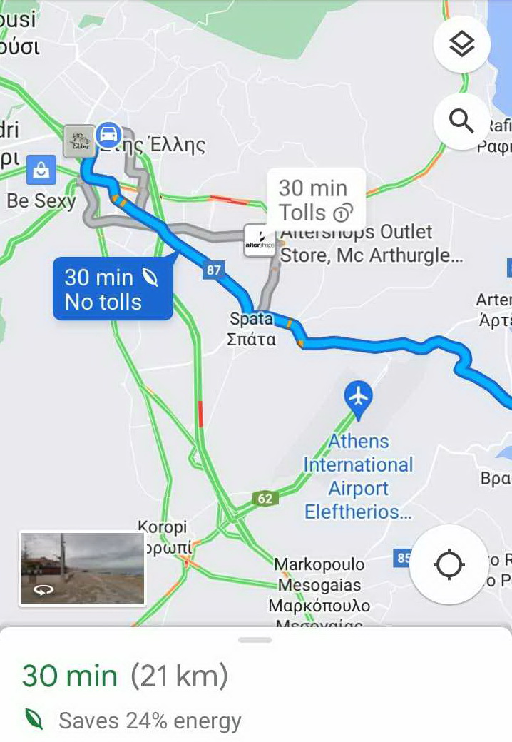 Google Maps eco-friendly routes