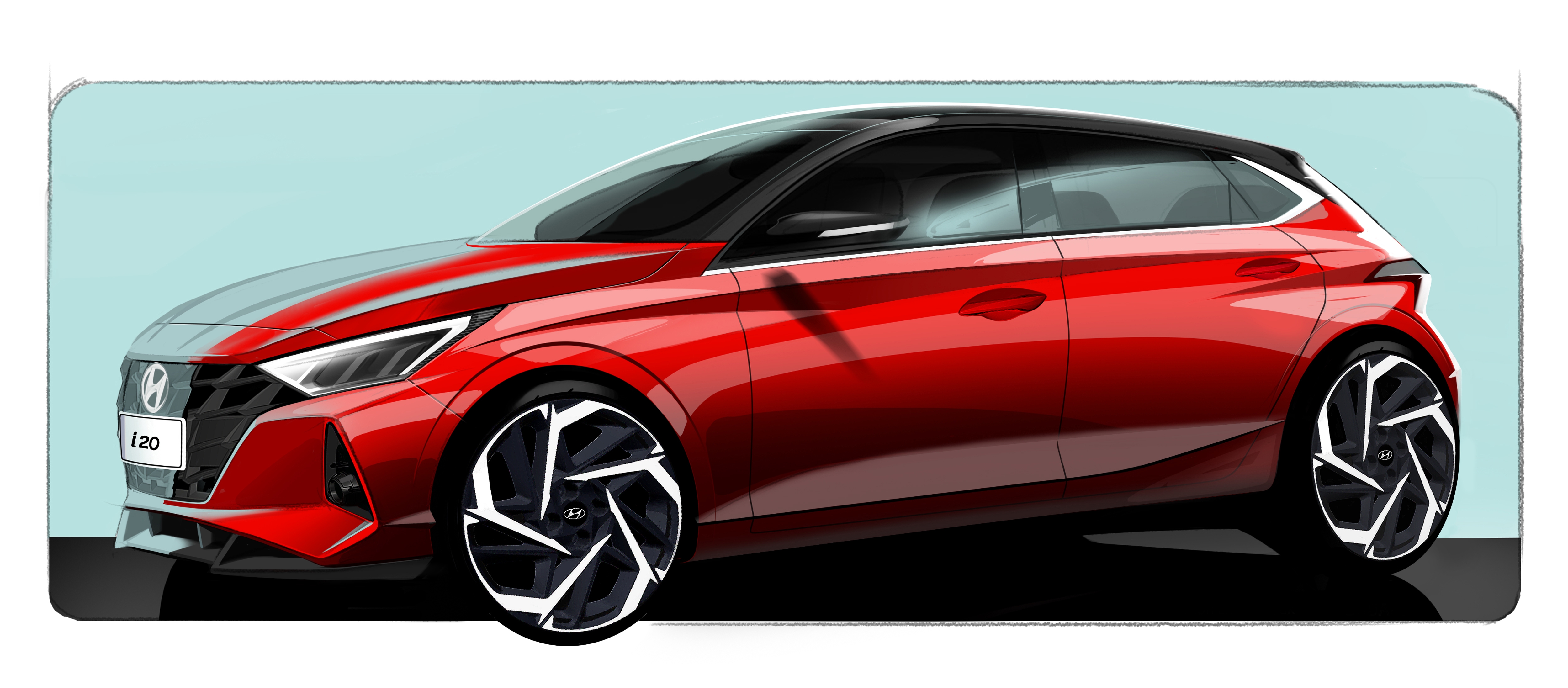 Hyundai i20 2020 official sketch