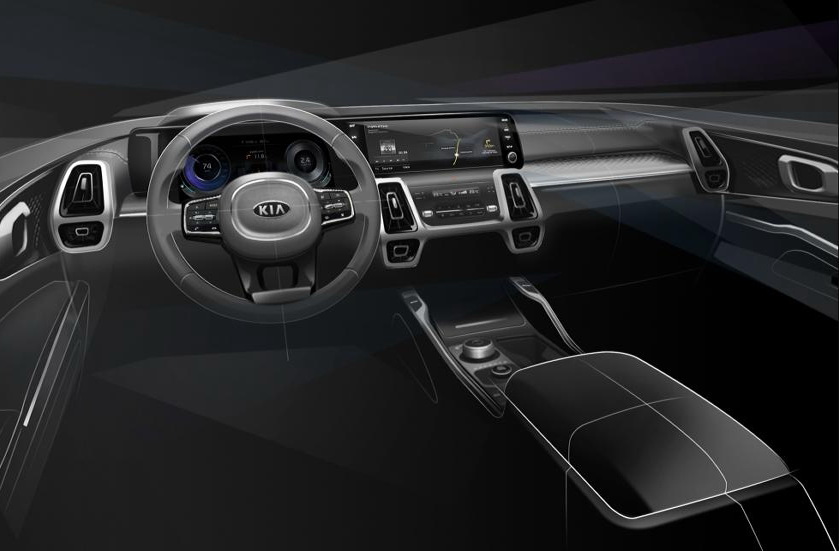 Kia Sorento 2020 interior official sketch