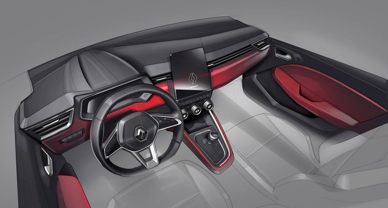 Renault Clio 5 interior design sketch
