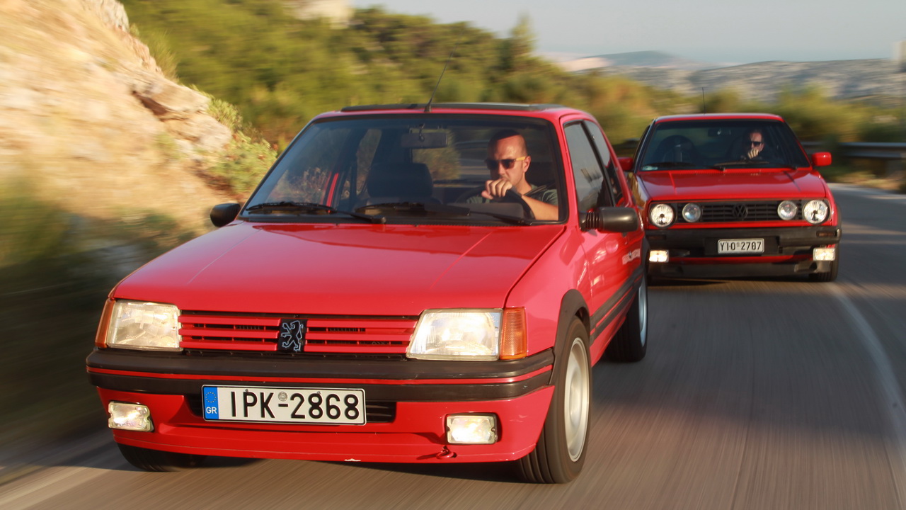 Peugeot 205 1.9 GTi vs VW Golf GTI 1.8 8v