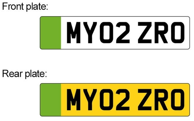 UK green car number plates