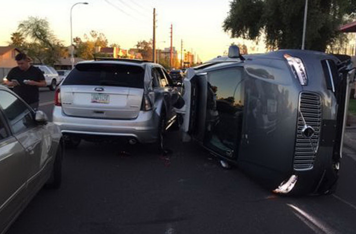 Uber autonomous car crash