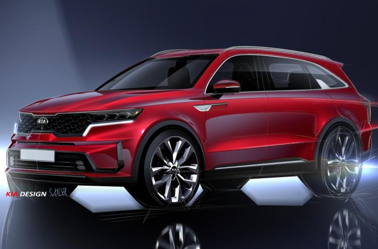 Kia Sorento 2020 exterior official sketch
