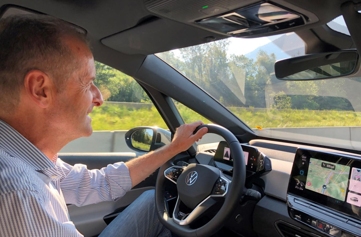 Herbert Diess driving the VW ID.3