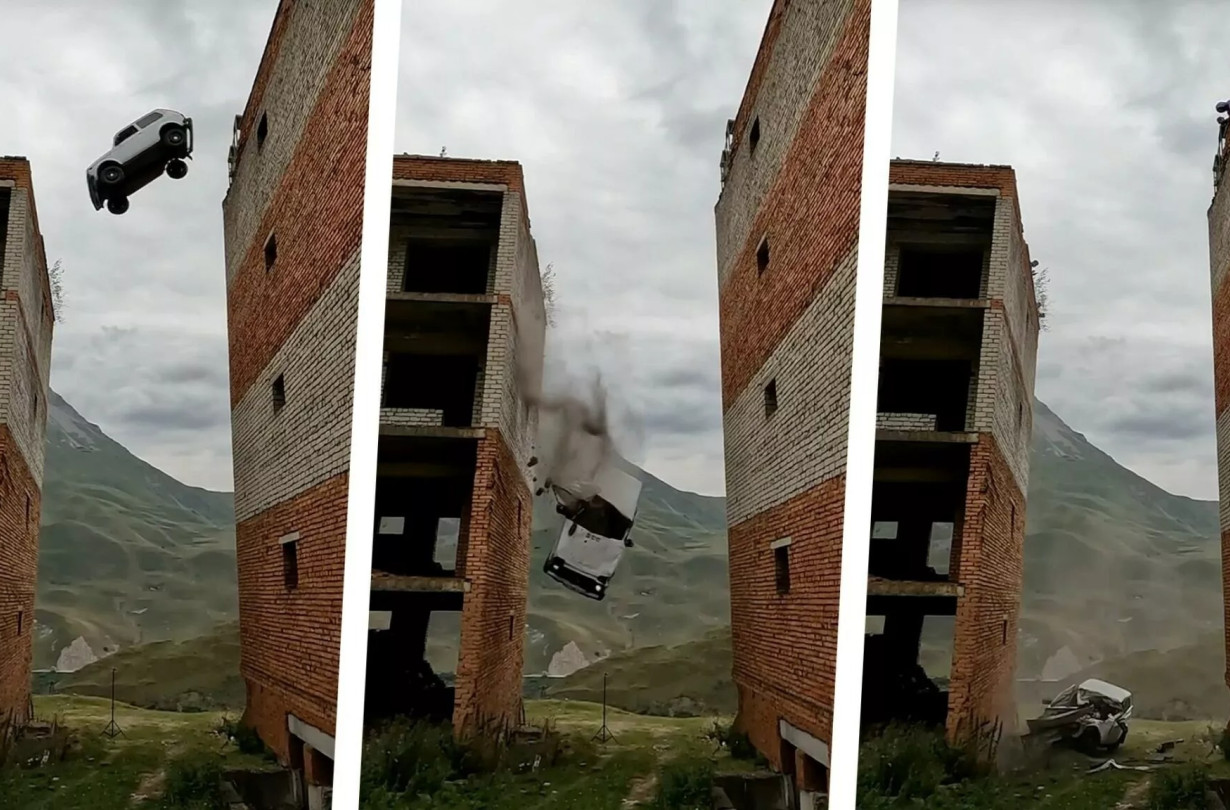 Ένα Lada Niva βάλθηκε, μάταια να μας αποδείξει πως μπορεί να πετάξει  Lada Niva