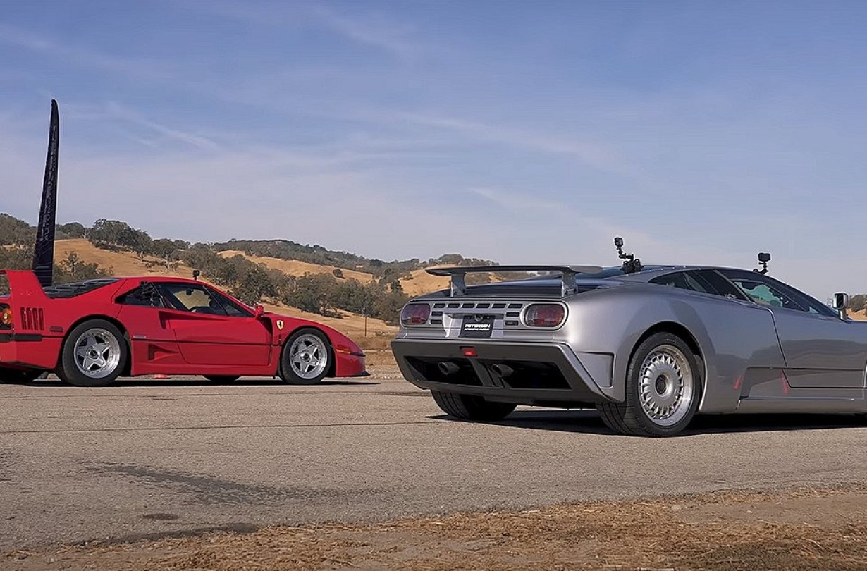 Ferrari F40 και Bugatti EB110 στα 400 μέτρα. Ποια θα επικρατήσει; Ferrari F40 vs Bugatti EB110