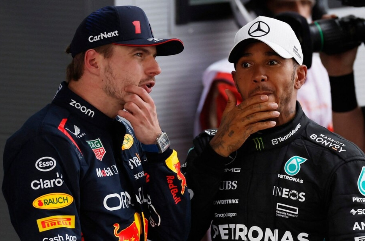 Lewis Hamilton and Max Verstappen