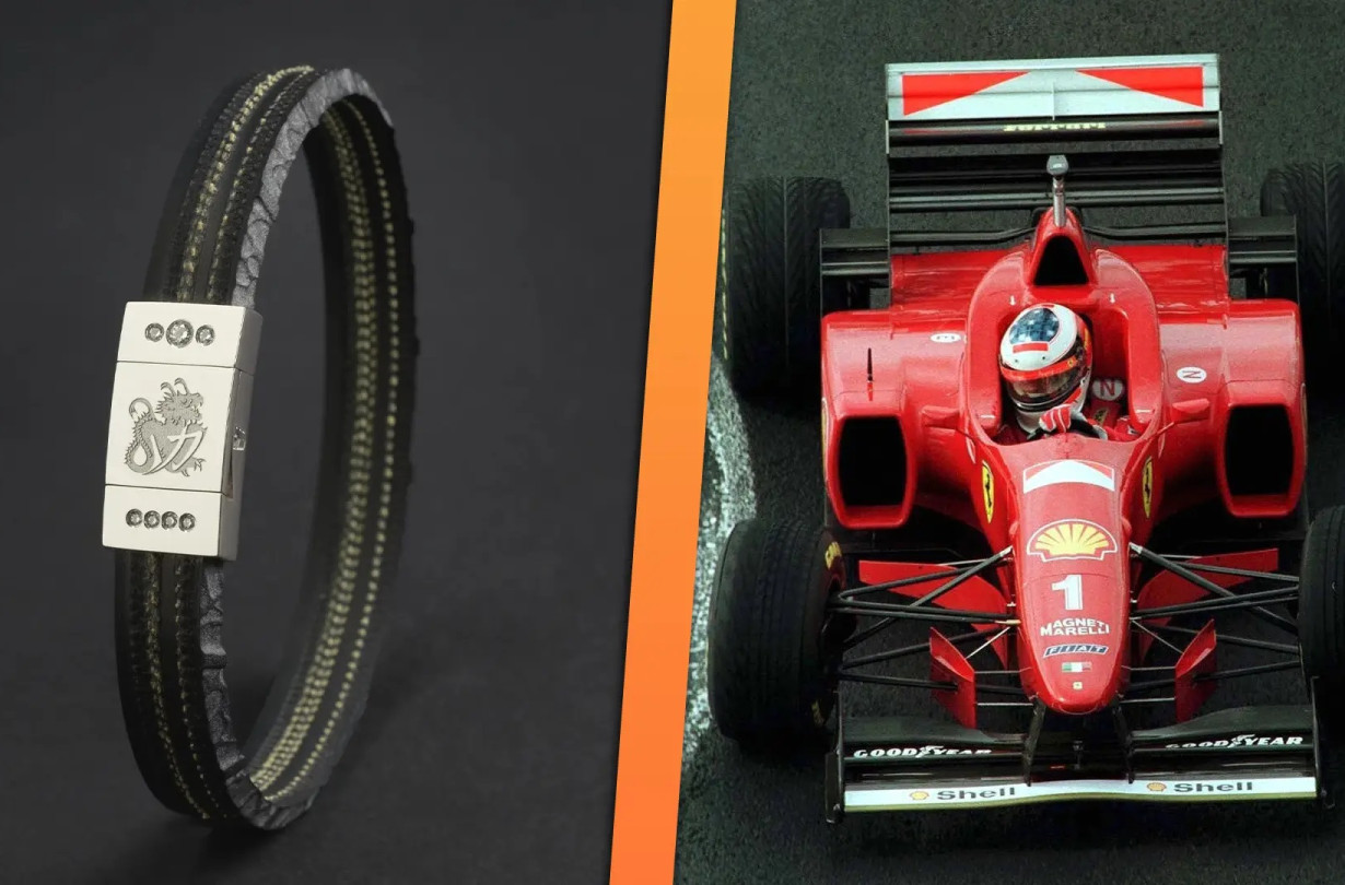 Νικητήριο ελαστικό του Michael Schumacher μετατρέπεται σε συλλεκτικό μπρασελέ. Για πολύ πλούσιους καρπούς. Michael Schumacher