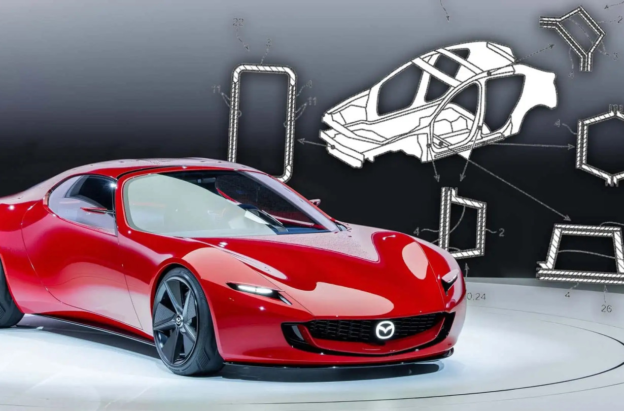 Ζήτω το ελάφρωμα, αναφωνεί η Mazda, και κατοχυρώνει πατέντες για κάρμπον πλαίσιο. Mazda