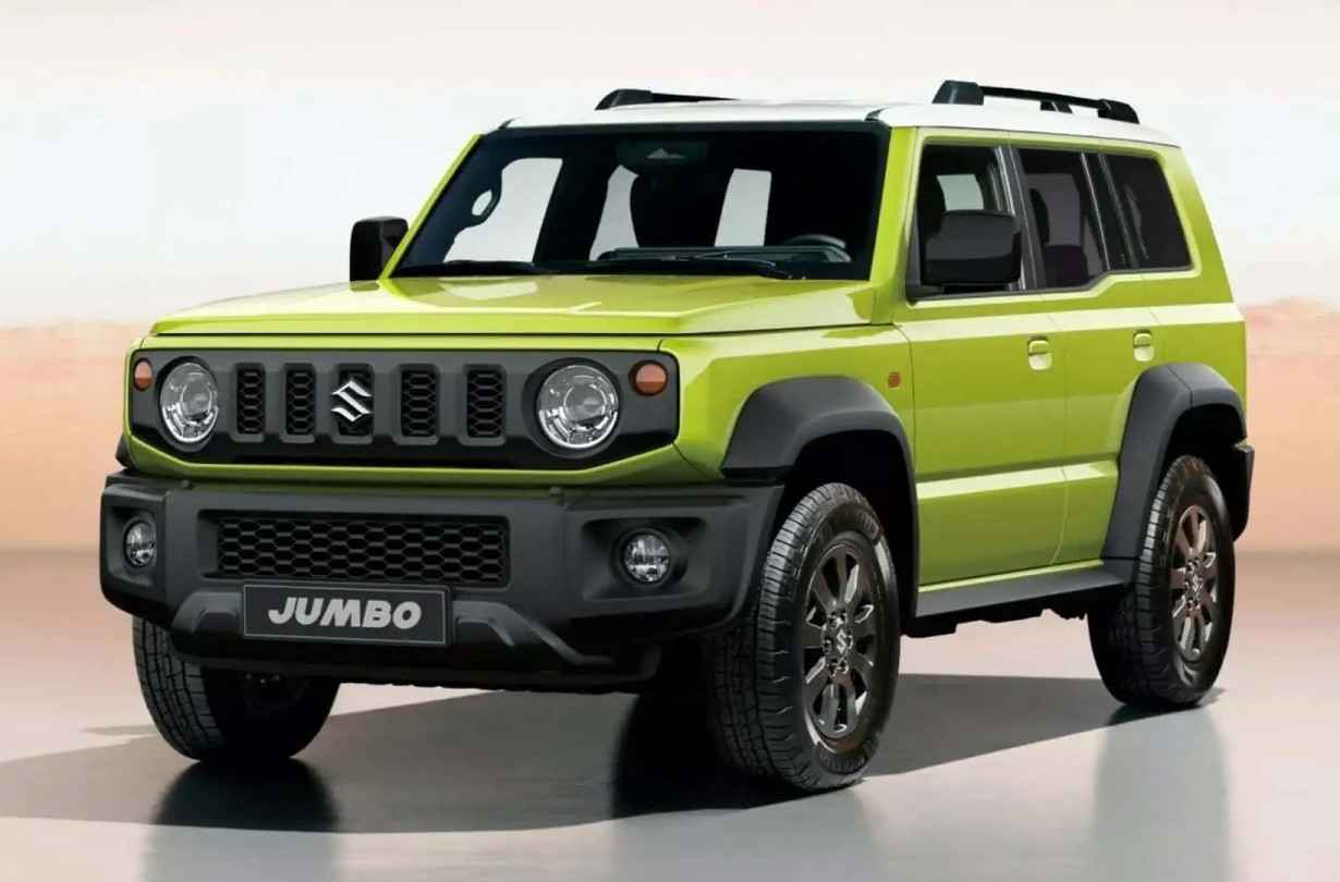 Η εξωτερική σχεδίαση του 7θέσιου Suzuki Jimny παραμένει αμετάβλητη, διατηρώντας τις τετραγωνισμένες γραμμές του και κατ’επέκταση τον κλασικό, ρετρό χαρακτήρα του Suzuki Jimny 7seats
