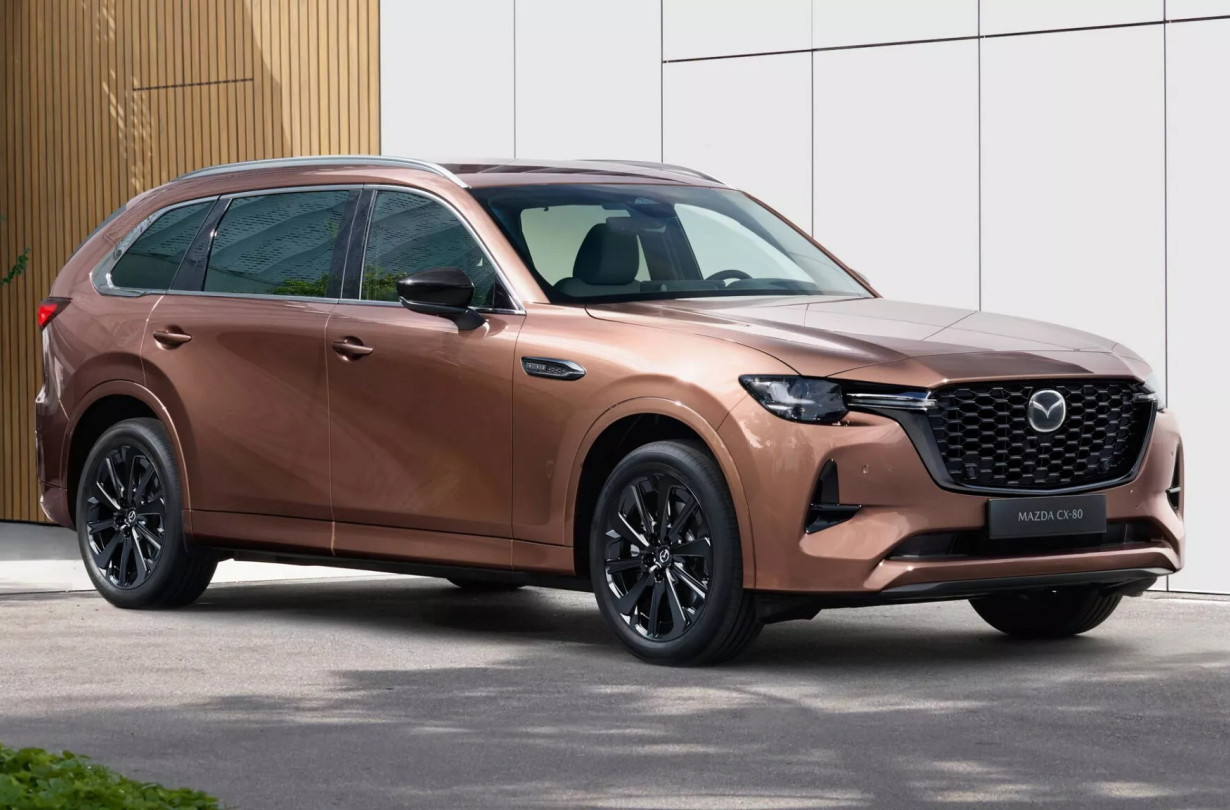 Το Mazda CX-80 θα είναι διαθέσιμο με κινητήρες ντίζελ και ως επαναφορτιζόμενο υβριδικό Mazda CX-80