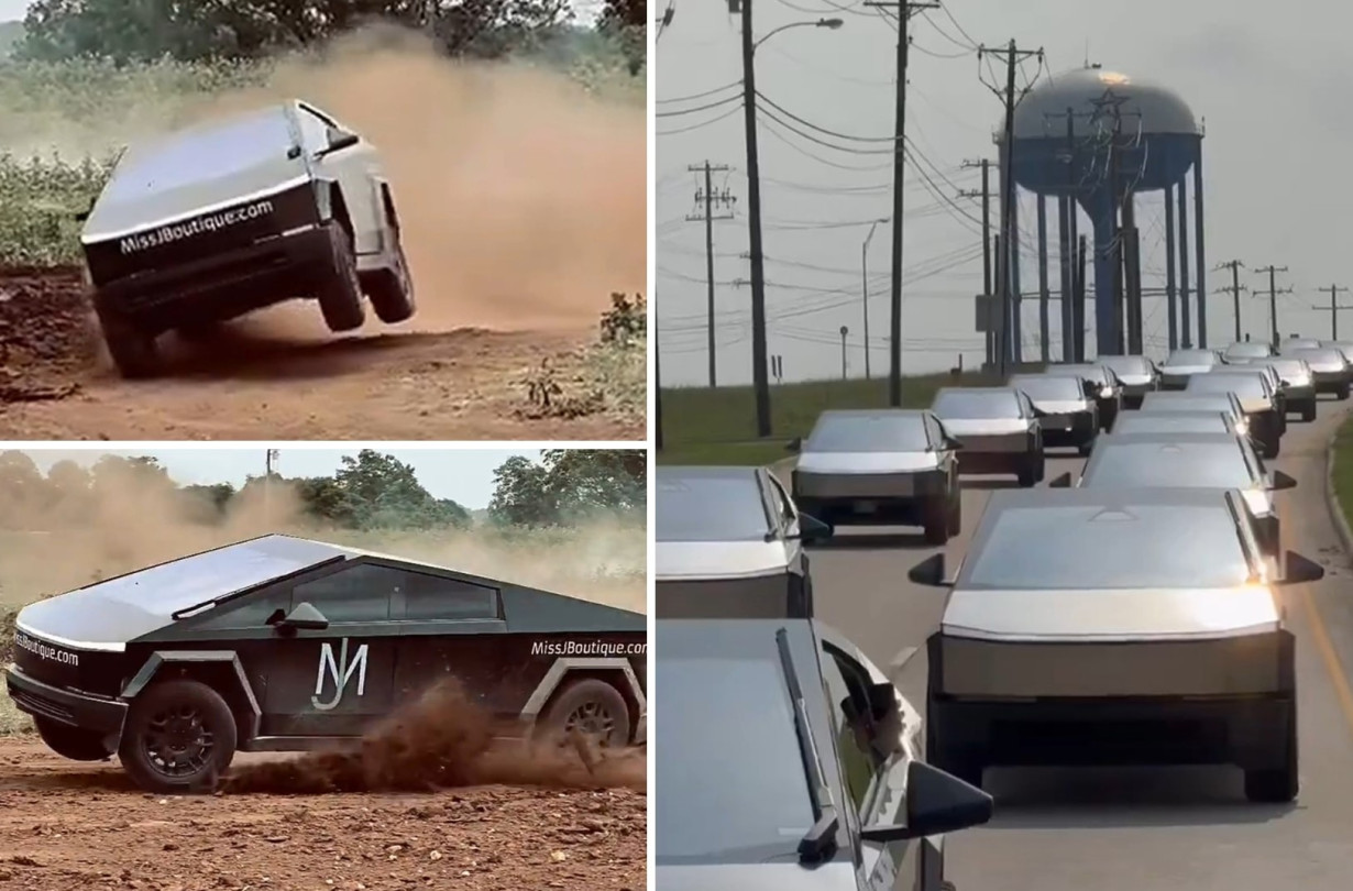 Αν ένα Tesla Cybertruck αποτελεί το γεγονός της πόλης, όταν εμφανίζονται 75 μαζί, θες να ανοίξει η γη να σε καταπιεί. Tesla Cybertruck