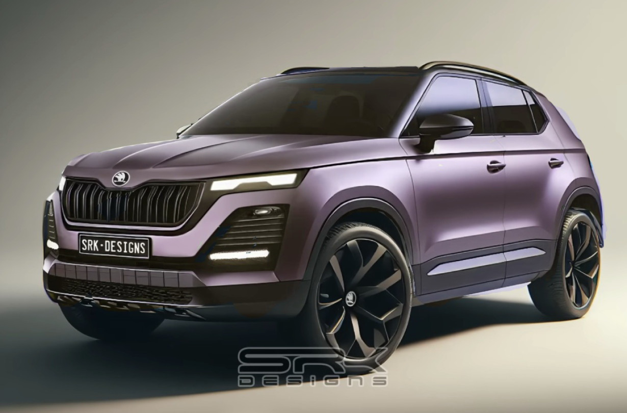 Στη φωτογραφία βλέπετε μια αρτίστικη εκδοχή του νέου Škoda Kylaq για λογαριασμό του Car Blog India από την SRK Designs. Škoda Kylaq