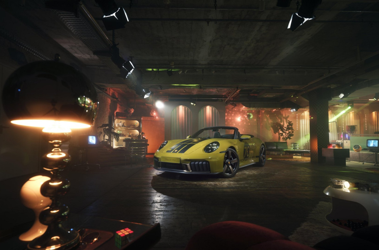 Η Porsche 911 Spirit 70 είναι διαθέσιμη αποκλειστικά σε χρώμα Olive Neo, με τα διακοσμητικά αυτοκόλλητα να μπορούν να αφαιρεθούν. Porsche 911 Spirit 70