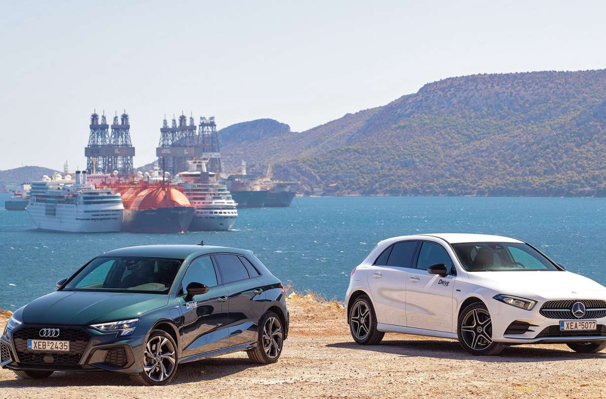 Plug-in hybrid: Audi A3 Sportback 40 TFSI e S tronic vs Mercedes-Benz A 250 e, photo credit DRIVE Magazine/Thanassis Koutsogiannis Plug-in hybrid: Audi A3 Sportback 40 TFSI e S tronic vs Mercedes-Benz A 250 e, photo credit DRIVE Magazine/Thanassis Koutsogiannis