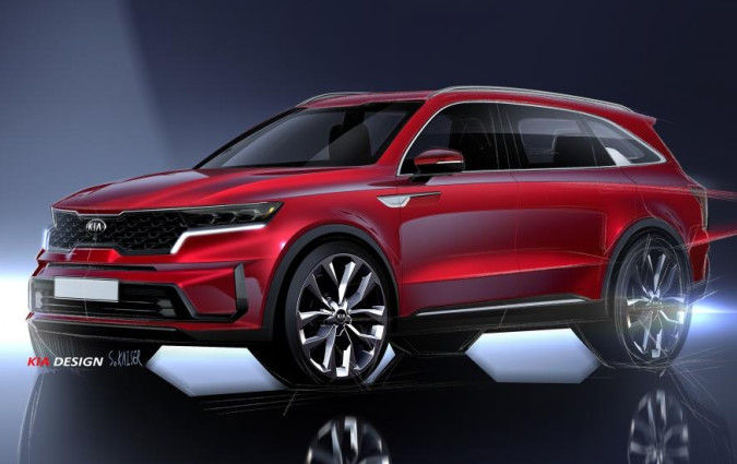 Kia Sorento 2020 exterior official sketch