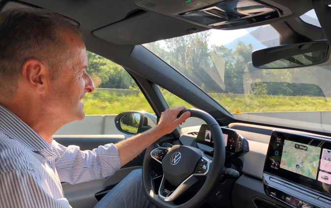 Herbert Diess driving the VW ID.3