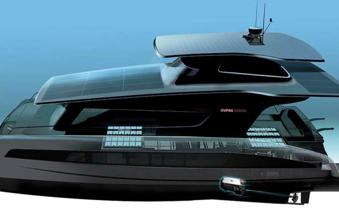 Solar electric Silent 55 yacht designed by Cupra