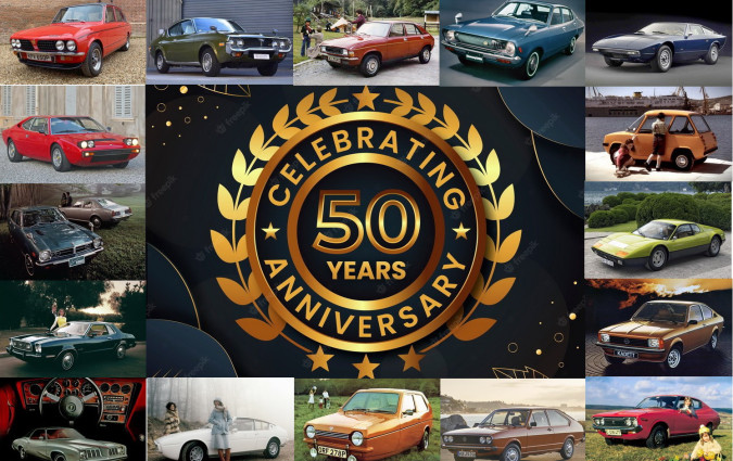 Austin Allegro, Datsun Violet, Datsun Sunny, Enfield 8000, Ferrari 365GT4 Berlinetta Boxer, Dino 308GT4, Ford Mustang II, Maserati Khamsin, Matra Bagheera, Mazda RX-4, Mitsubishi Colt Lancer, Opel Kadett, Pontiac Grand Am, Reliant Robin, SEAT 132, Toyota Publica Starlet, Triumph Dolomite Sprint, Volkswagen Passat 50ά γενέθλια: Τα 20 τοπ λανσαρίσματα του 1973