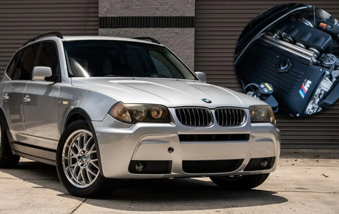 X3 πρώτης γενιάς φοράει το θρυλικό μοτέρ της E46 M3, μαζί με χειροκίνητο κιβώτιο. Τώρα ψάχνει νέο σπιτικό. BMW X3 M