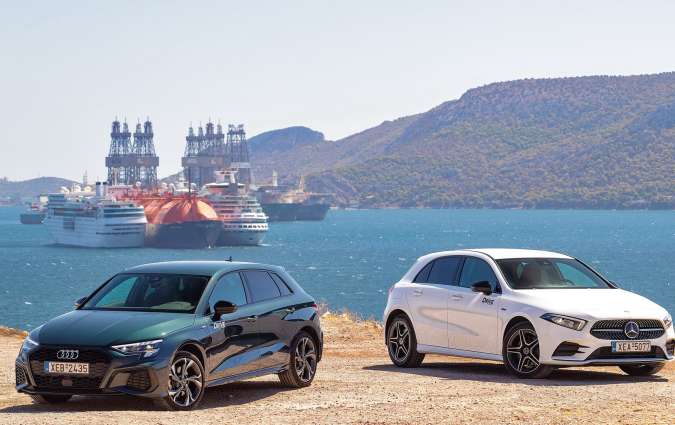 Plug-in hybrid: Audi A3 Sportback 40 TFSI e S tronic vs Mercedes-Benz A 250 e, photo credit DRIVE Magazine/Thanassis Koutsogiannis  Plug-in hybrid: Audi A3 Sportback 40 TFSI e S tronic vs Mercedes-Benz A 250 e, photo credit DRIVE Magazine/Thanassis Koutsogiannis