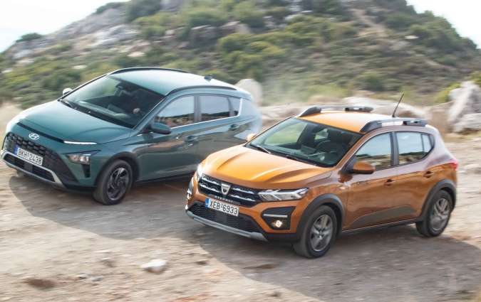 LPG vs Βενζίνη: Dacia Sandero Stepway 1.0 TCe LPG vs Hyundai Bayon 1.2 MPi 84 PS, photo credit DRIVE Media/Thanassis Koutsogiannis