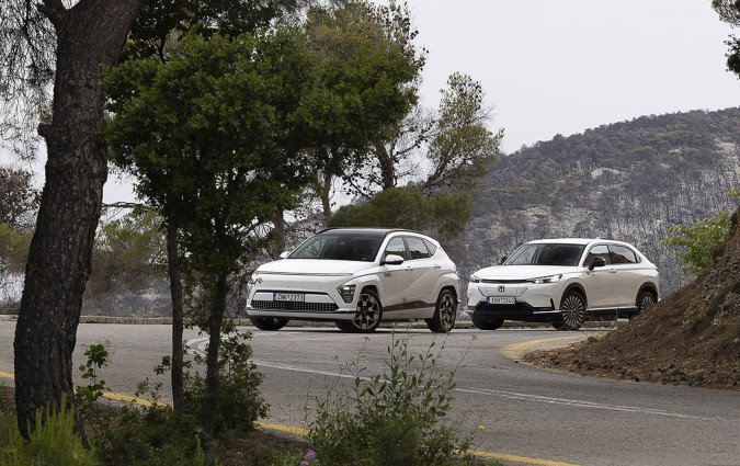 Honda e:Ny1 vs Hyundai Kona Electric 65 kWh / DRIVE Media Group/Θανάσης Κουτσογιάννης