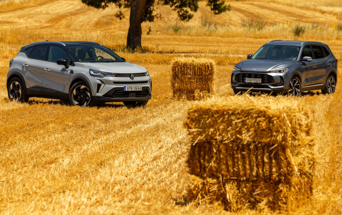 Το νέο Renault Captur και το MG ZS Max προσεγγίζουν διαφορετικά την υβριδική τεχνολογία και την οδηγική εμπειρία. Δύο σχολές στα υβριδικά B-SUV ερίζουν για το ποιο είναι πιο οικονομικό πιο άνετο και τεχνολογικά πιο σύγχρονο. Test drive: MG ZS Max Hybrid+ vs Renault Captur E-Tech /Photo © DRIVE Media Group/Thanasis Koutsogiannis