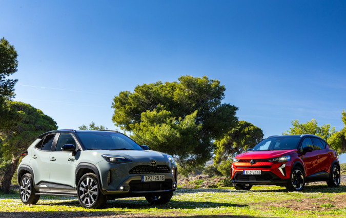 Test drive: Renault Captur full hybrid E-Tech vs Toyota Yaris Hybrid 130, Photo © DRIVE Media Group/Thanasis Koutsogiannis- υβριδικά SUV