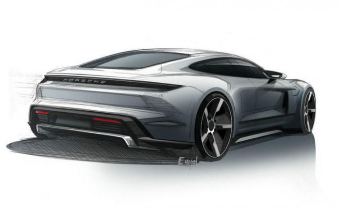 Porsche taycan рисунок